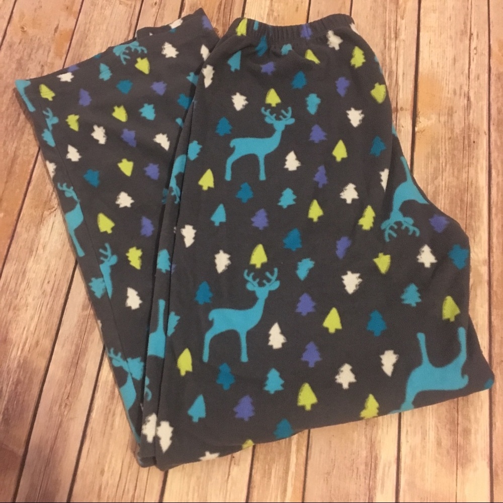 Soft Fleece Pajama Pants Deer Print
